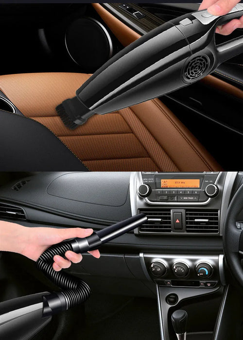 Black and orange 12V car vacuum cleaner with 36cm hose for cigarette lighter power connection