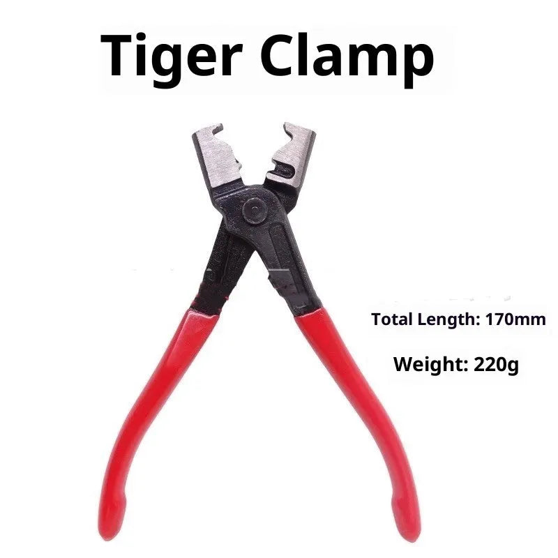 7-piece steel straight throat automobile pipe clamp set in paper box for auto repair