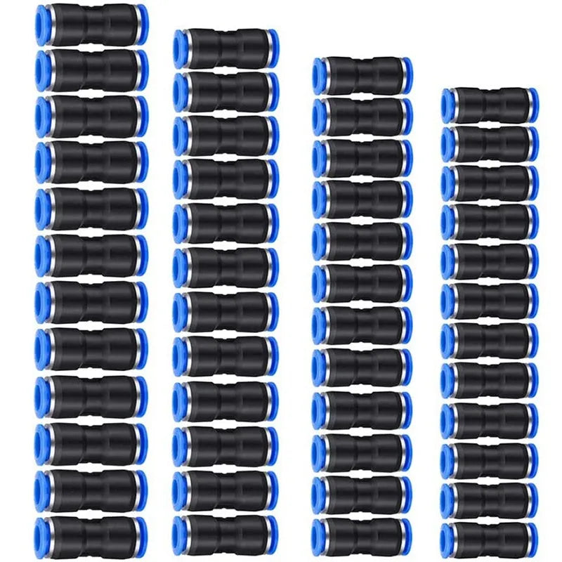 PU straight through pneumatic connector in black or blue with POM PBT body and imported O-rings for 4-16mm trachea