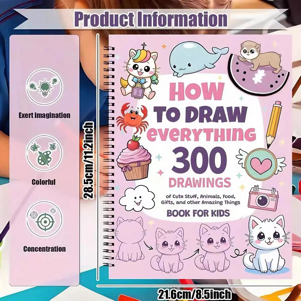 Children's how to draw everything painting book with decomposition drawing cover and coated paper pages