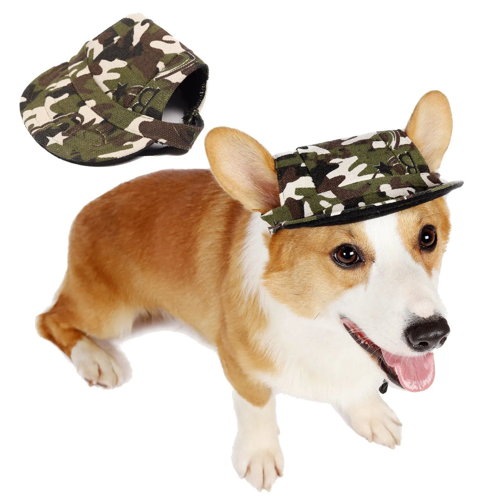 Oxford cotton dog sun hat in baseball cap style for small medium pets outdoor tourist use