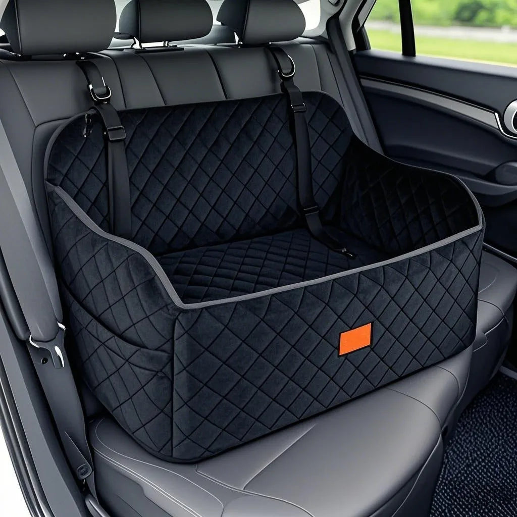 Washable cloth dog car kennel 76x48x38cm for medium and large dogs in gray, green, black or brown
