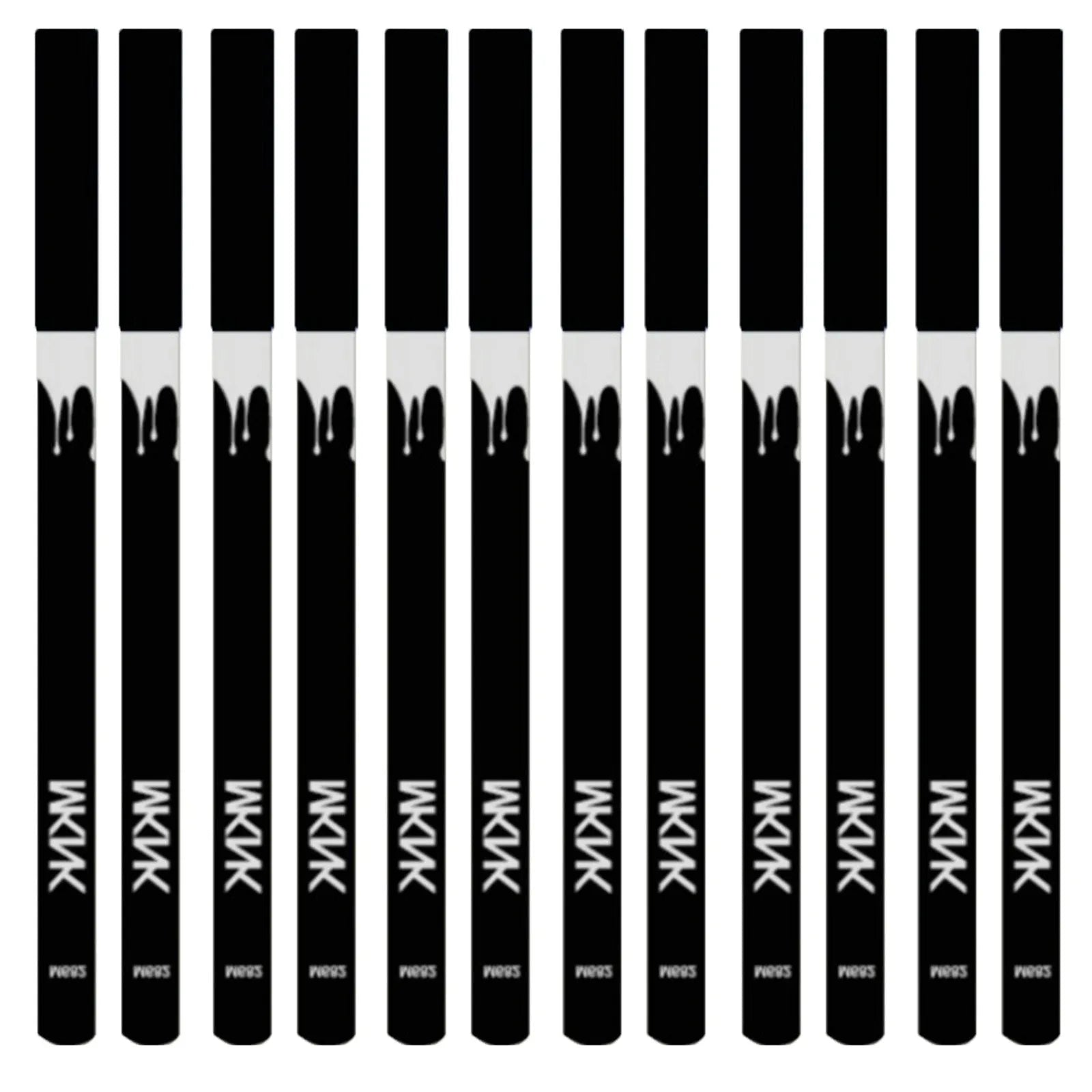 12 black and white waterproof eyeliner pencils with sharpener for eyebrows, eyeshadow and lips