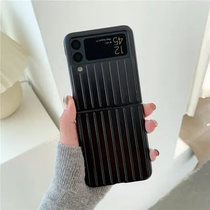 Samsung Z Flip3 ultra-thin flip phone case in solid colours showing front and back views