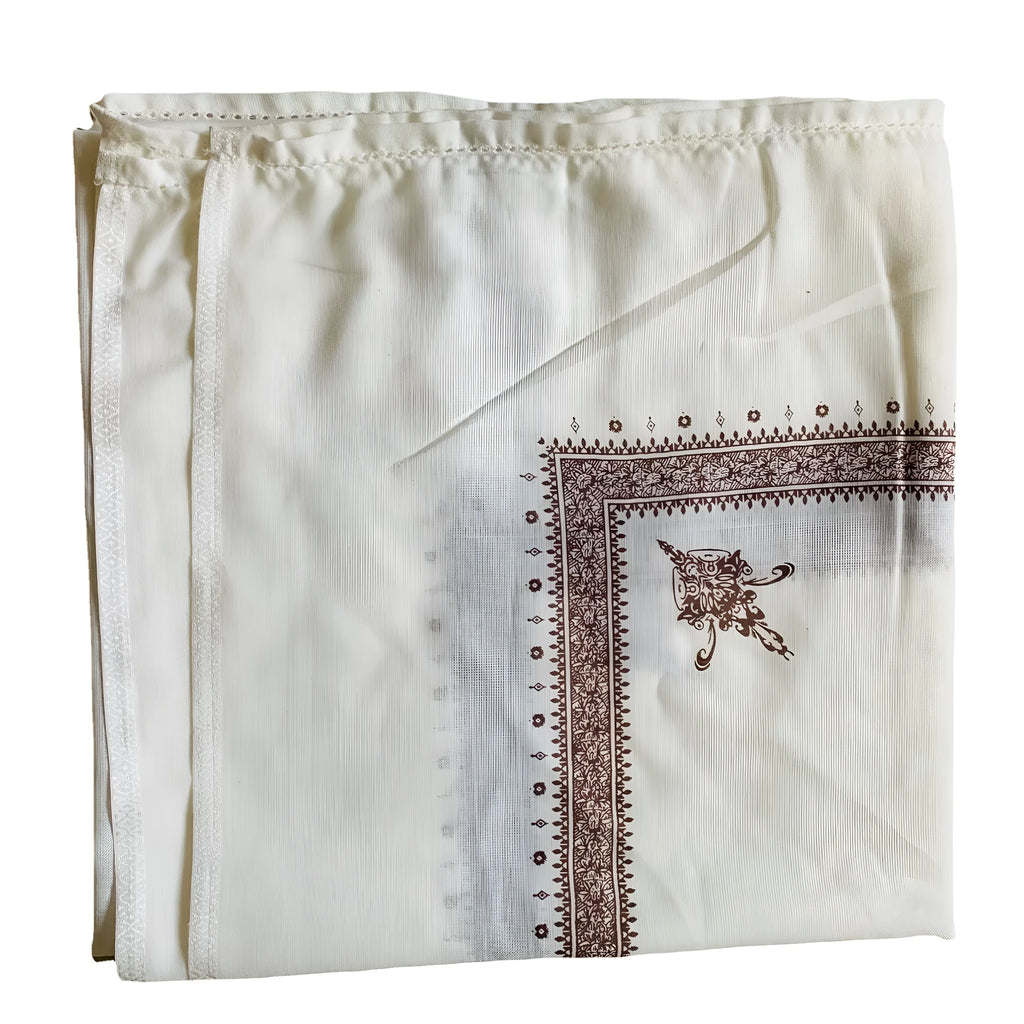 Printed square polyester scarf in various colours showing 138x138 cm dimensions