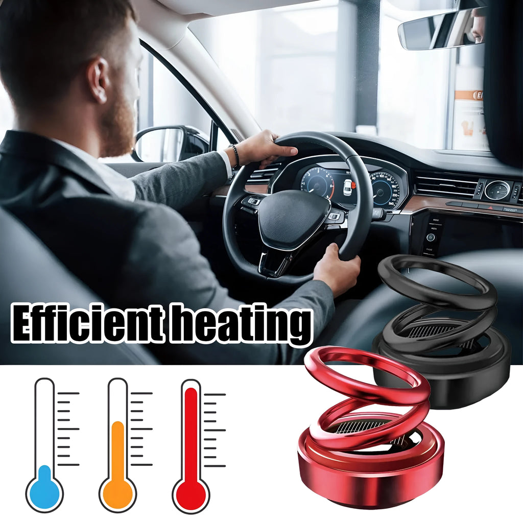 Black and red portable miniature vibration radiator for car heat dissipation measuring 5.1 by 6 cm