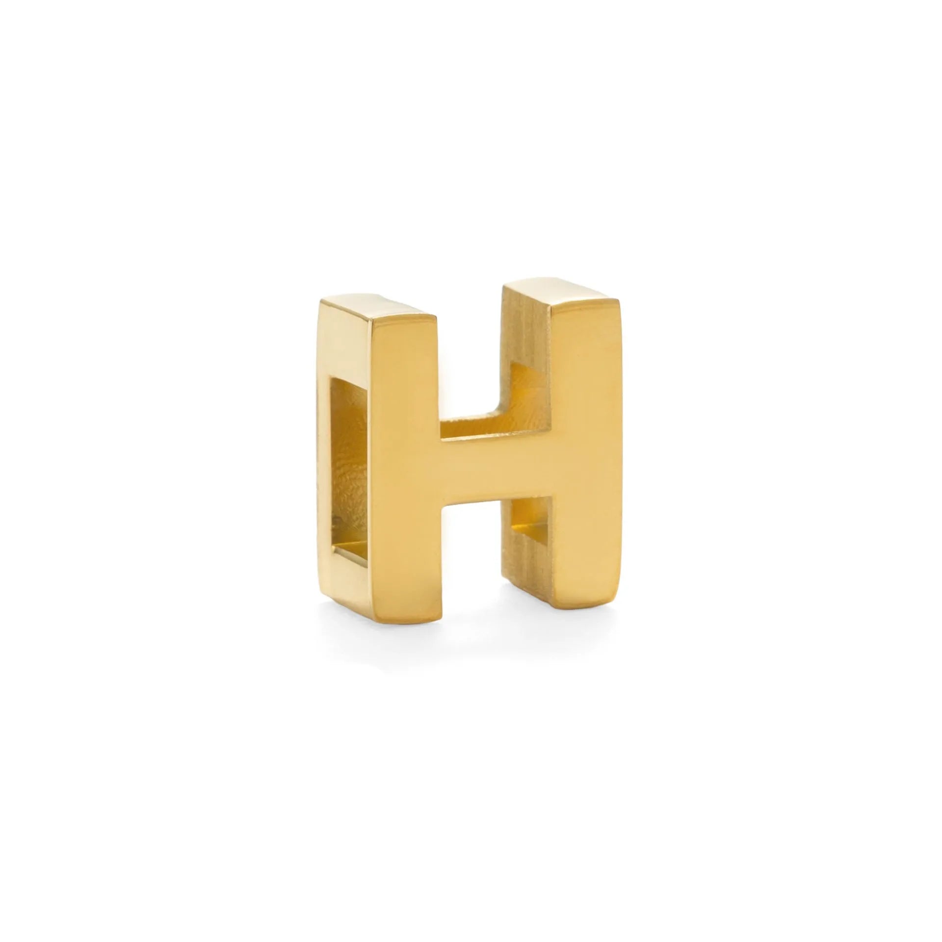Gold electroplated titanium steel necklace with letter pendant on matching chain