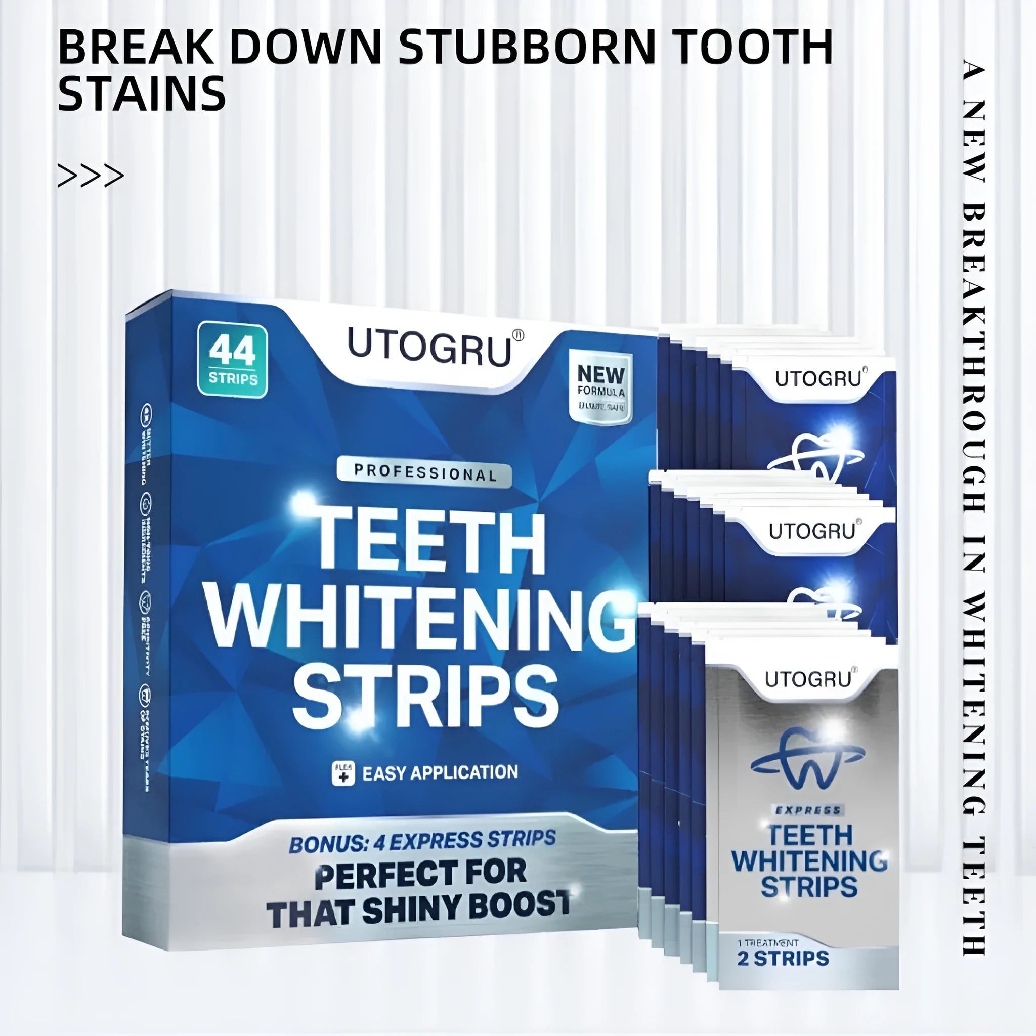 Simple Home portable teeth whitestrips pack with 44 stickers in 22 pairs for home whitening