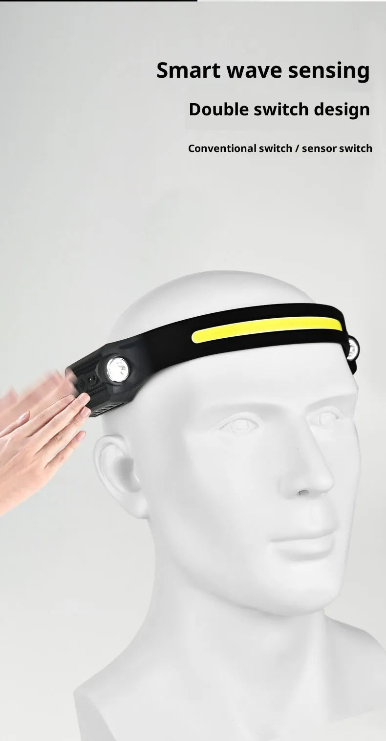 COB headlight single side lamp 400 mAh for outdoor riding, fishing and mountaineering