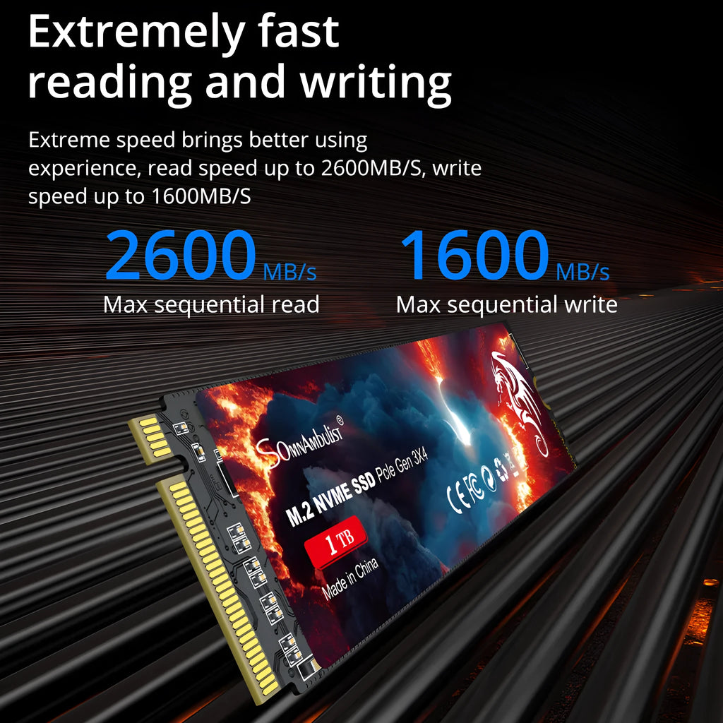 M.2 NVMe solid-state drive for desktop computers with PCIe 3.0 interface.