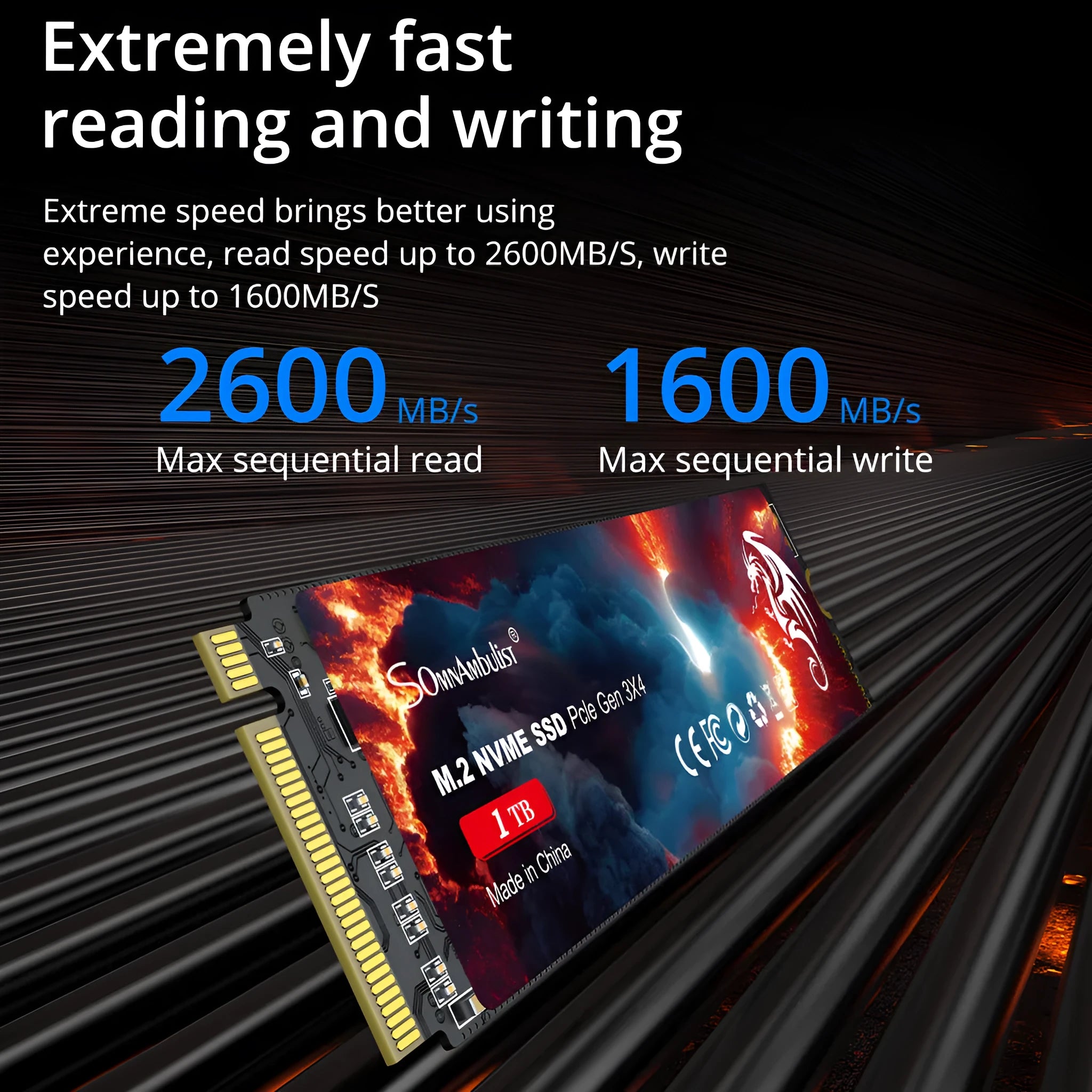 M.2 NVMe solid-state drive for desktop computers with PCIe 3.0 interface.