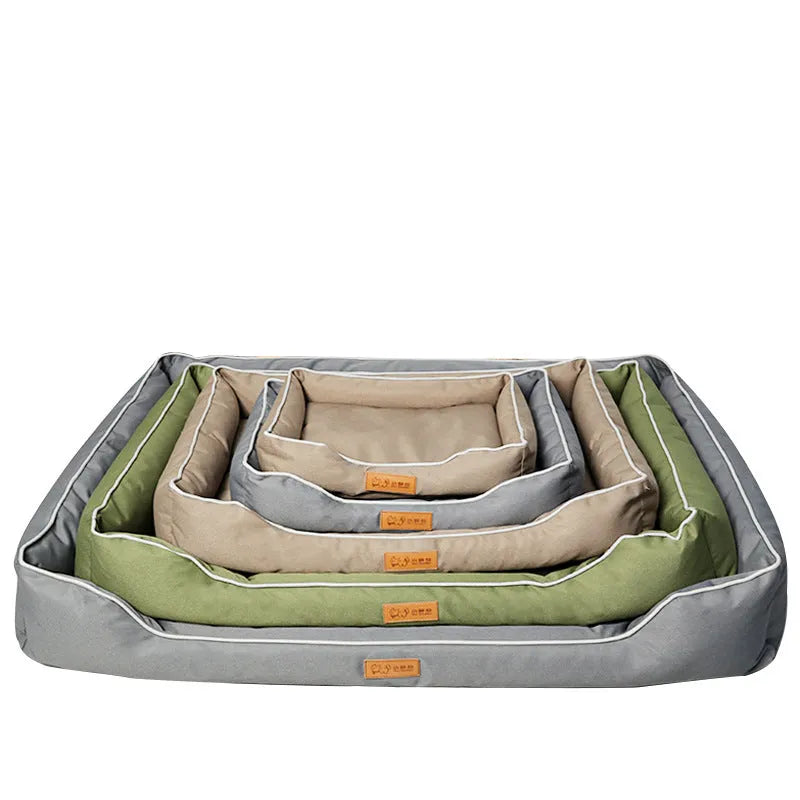 Oxford fabric dog bed in Army Green, removable washable cover for dogs