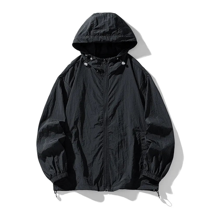 Outdoor jacket sports coat in nylon fabric available in multiple colours with loose thin fit