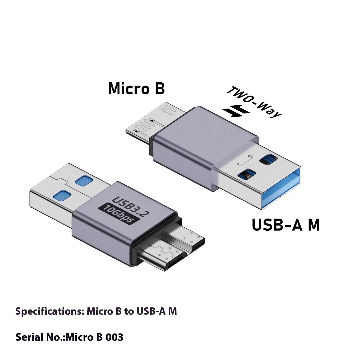 Close-up of a Micro USB to USB-C and USB-A adapter cable set for charging and data transfer.
