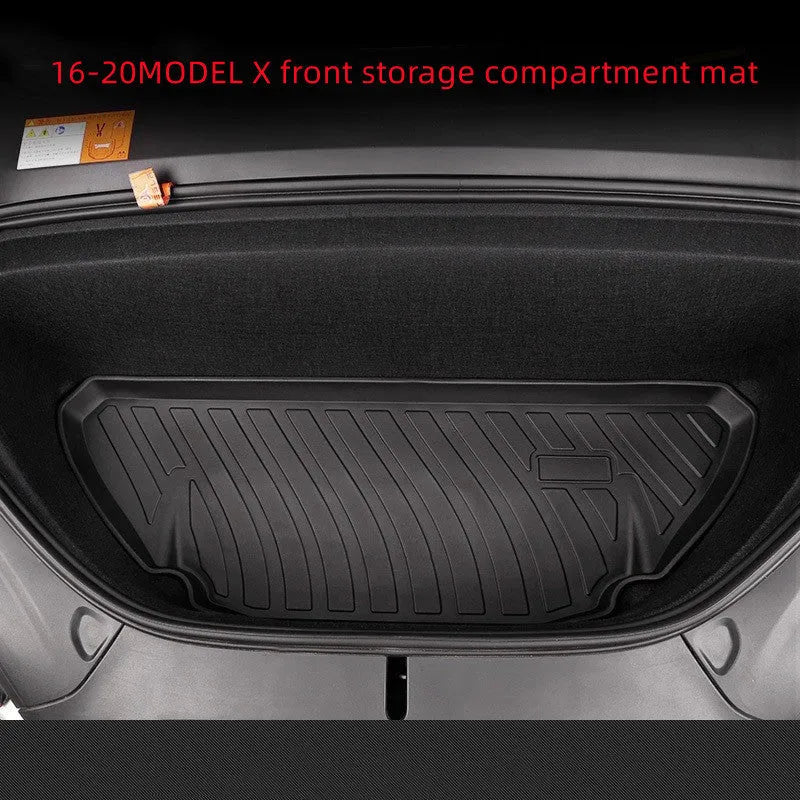 Tesla rubber car floor mat with TPE footrest section for Model 3, Y, S, and X vehicles