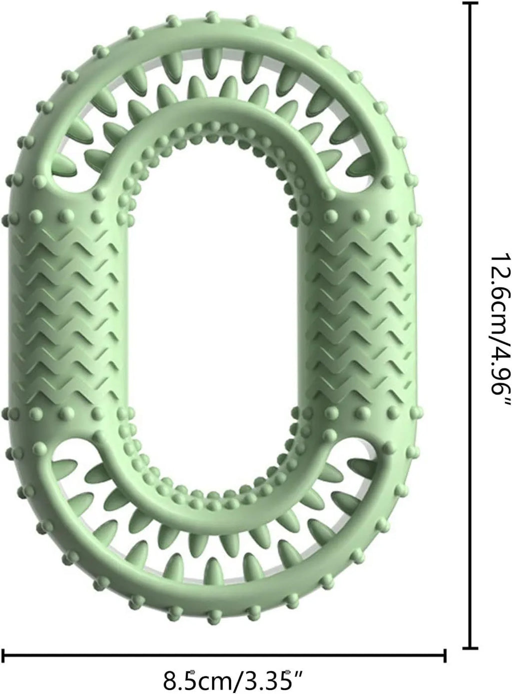 Blue O-ring shaped resistant dog chew toy for aggressive chewers on white background
