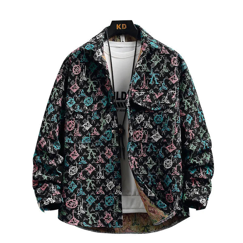 Casual lapel shirt coat with long sleeves and straight hem in various colour options