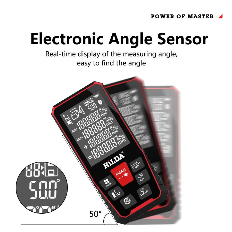 Handheld laser rangefinder distance measuring device with plastics housing for room and building measurement