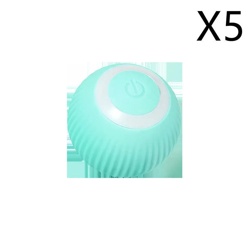 Cat Gravity Intelligent Rolling Ball 43mm automatic rotating ball in green, with bionic motion obstacle avoidance on a hard floor