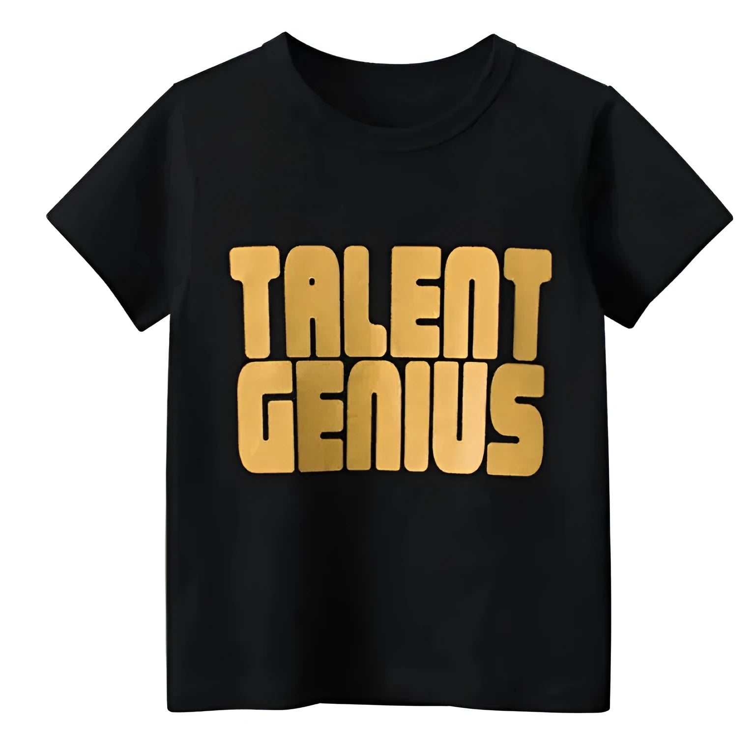 Black men's pullover with geometric pattern printing, loose fit, and short sleeves