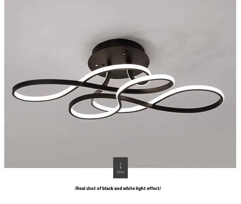 LED ceiling lamp with aluminium body and vinyl shade, 220V, available in 50x30x20cm 80W or 70x35x20cm 110W, black or white.