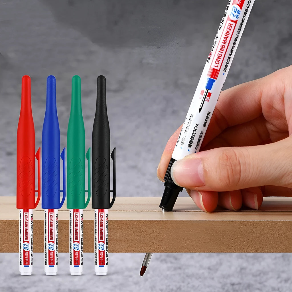 15.2cm woodworking oil marker with quick-drying waterproof ink in black, red, blue, green colours