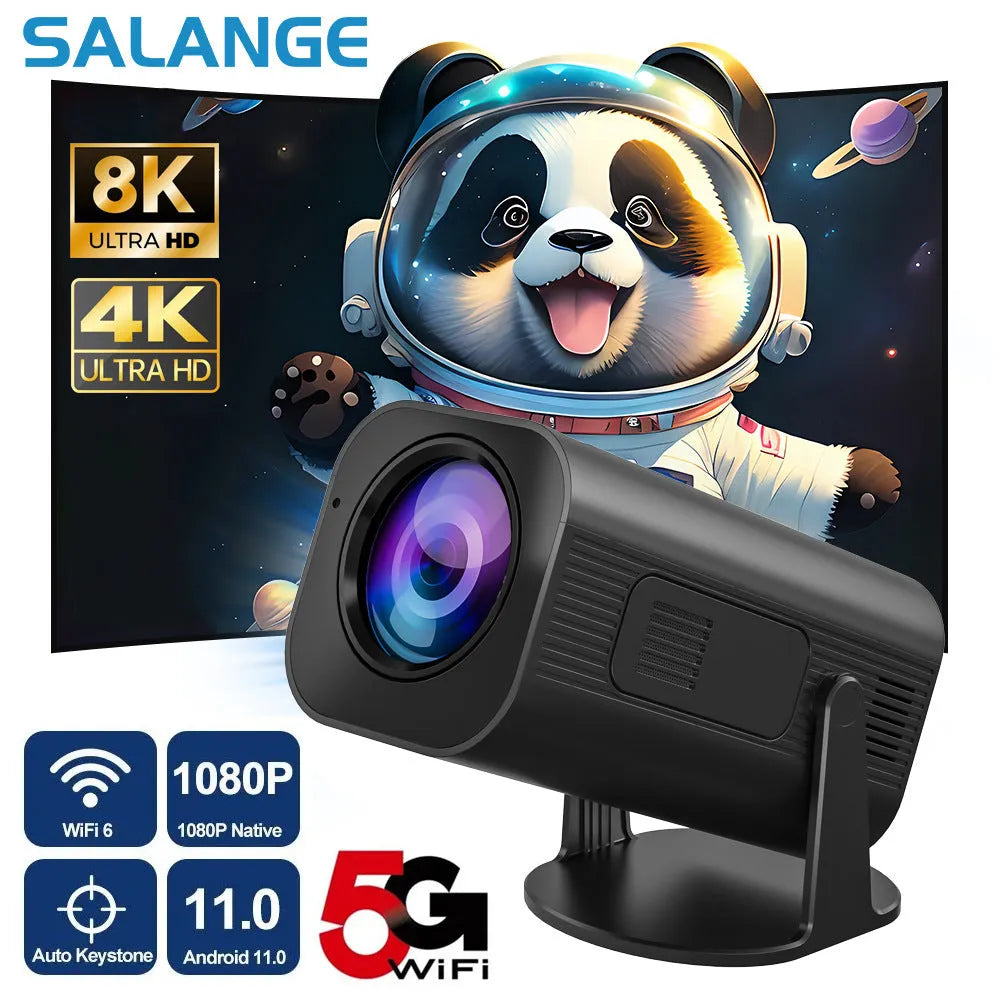 Black or white portable mini projector with remote control showing mobile phone connectivity