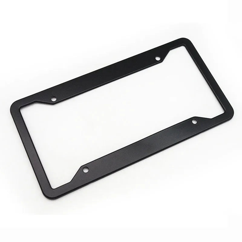 Aluminium alloy and stainless steel vehicle licence plate frame in black finish