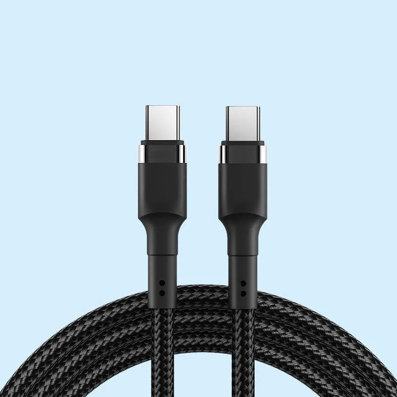 USB C to USB C PD fast charging cable, woven, in 25cm 1m 1.5m or 2m length, Black Gold Silver White