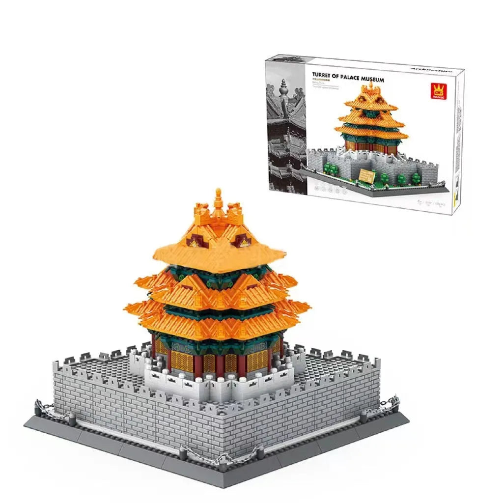 Wange building blocks set with over 800 ABS plastic pieces for landmark construction
