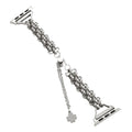 Stainless steel double row chain watch band for Apple Watch in silver colour