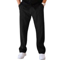 Men's loose straight trousers in waffle polyester with drawstring, available in multiple colours including black and light grey