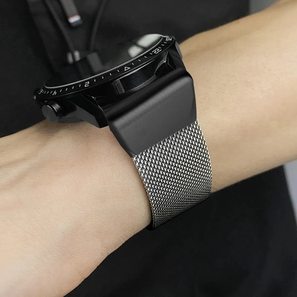 Stainless steel card-style replacement strap for Garmin Fenix watches in silver colour