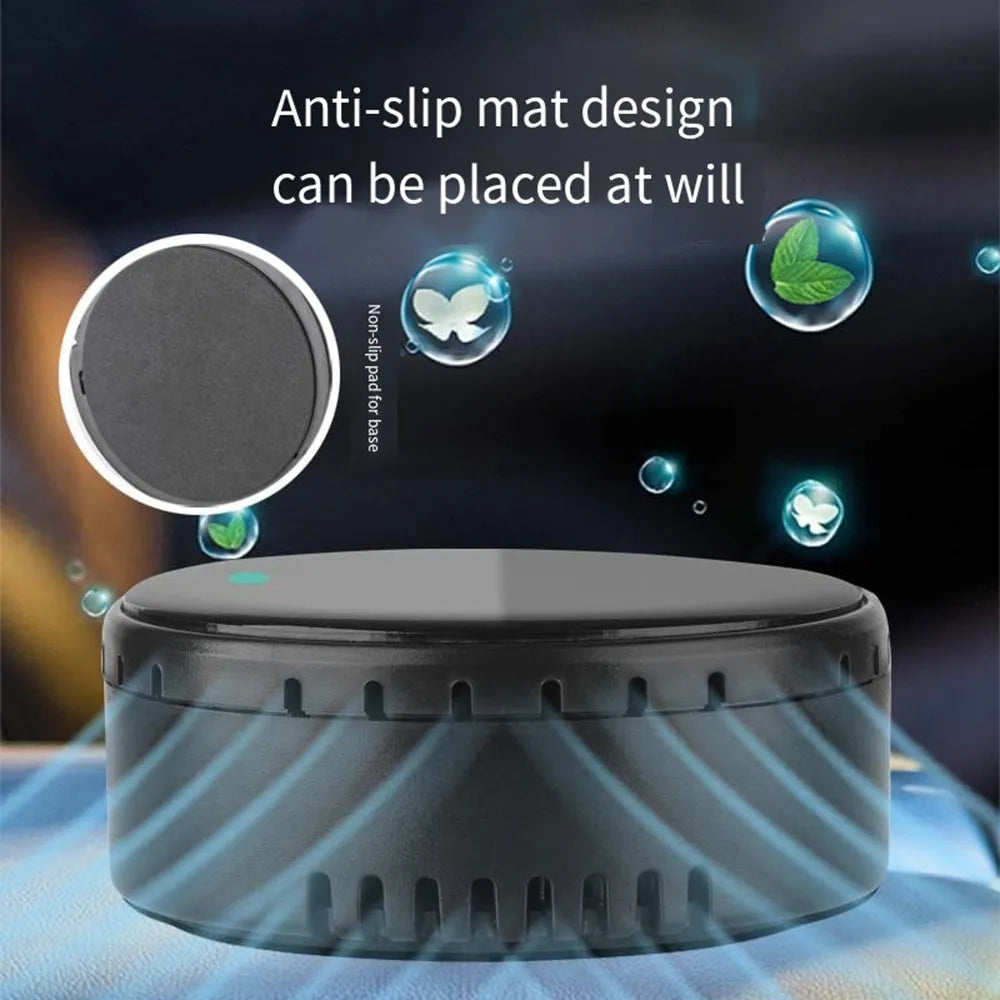 Solar car air humidifier mounted at vehicle air conditioning outlet in black colour