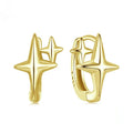 Minimalist star motif ear clips in oxidised sterling silver jewellery with clip design