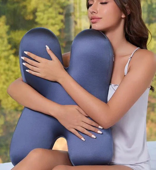 Purple memory foam side sleeping pillow 58x40cm for adults