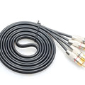 2rca double RCA audio cable in black with two male connectors, 1m length