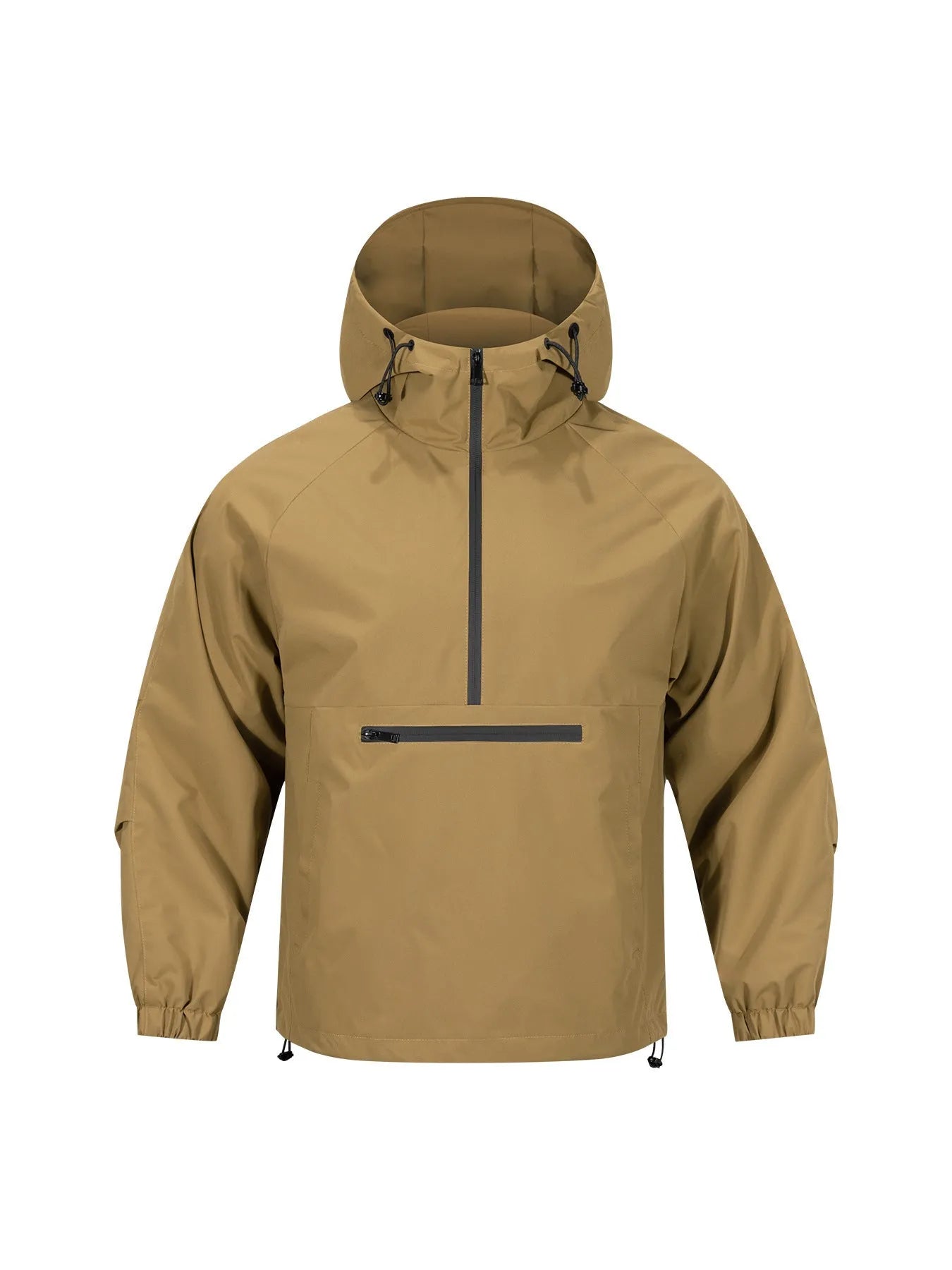 Men's loose half-zip hooded corduroy jacket in Korean style with rabbit fur lining