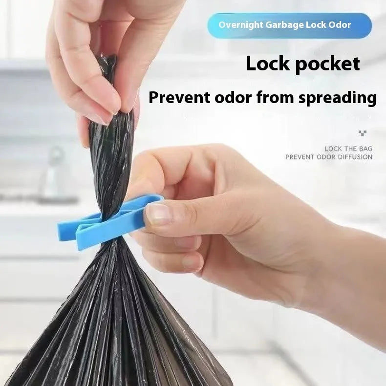PP plastic non-slip clip for attaching a bin liner to the side of a trash can.