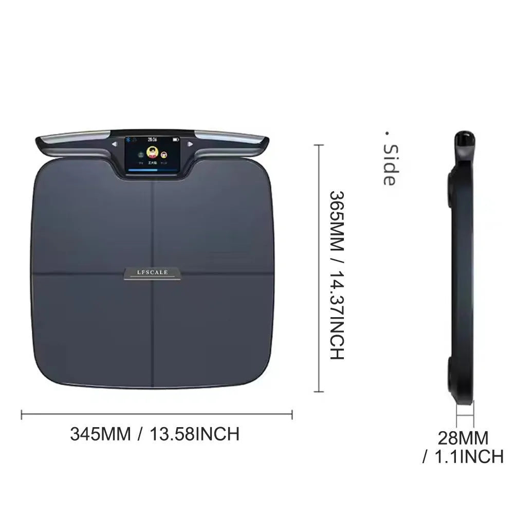 Black eight-electrode intelligent body fat and health measurement scale