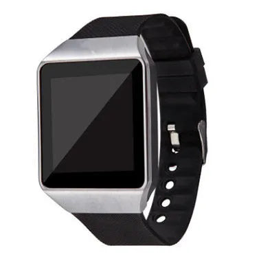 Silver grey smart watch with a 1.44-inch touch screen on a wrist strap.