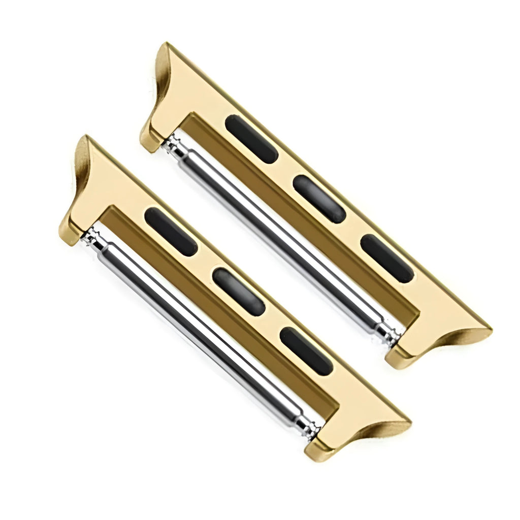 Stainless steel Apple Watch strap connector in black, rose gold, silver, gold or starlight, 14mm to 24mm
