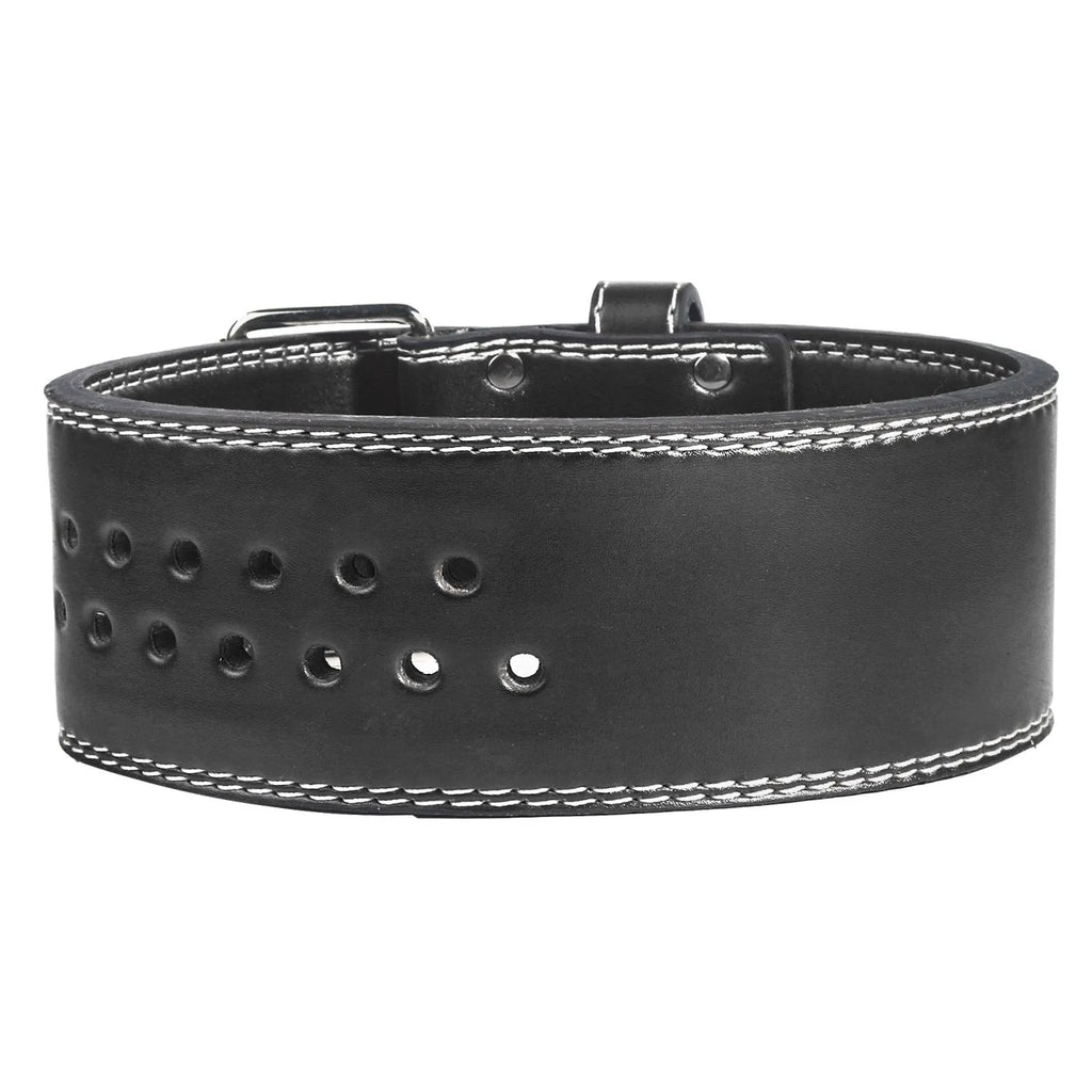 PU weightlifting belt in Black or Brown for squats, deadlifts, and gym training, available in sizes S, M, and L