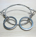 Stainless steel survival wire saw with ring attachments showing 55cm cutting length