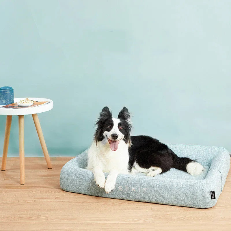 Four Seasons Nest dog bed in Pine Green with removable washable cover and memory sponge inner core