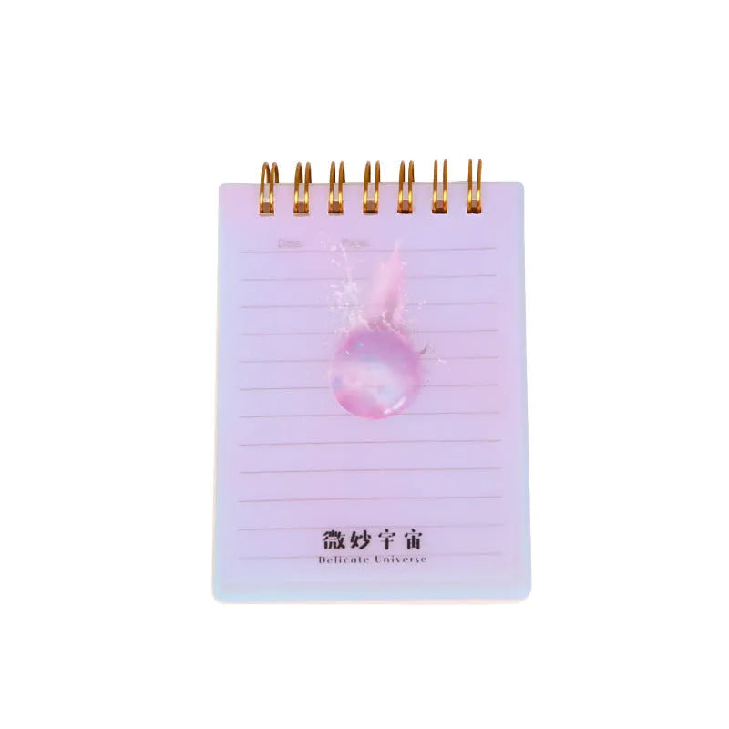 A7 spiral-bound pocket notepad with PP cover in choice of Constellation, Sakura, Universe, or Ocean colour series