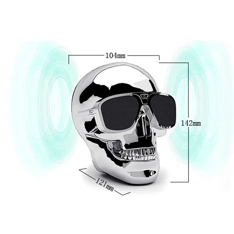 Skull wireless Bluetooth speaker in six colour options with compact portable design