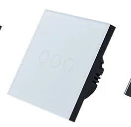 86 type tempered glass touch switch for low power lighting in black, gold or white finishes