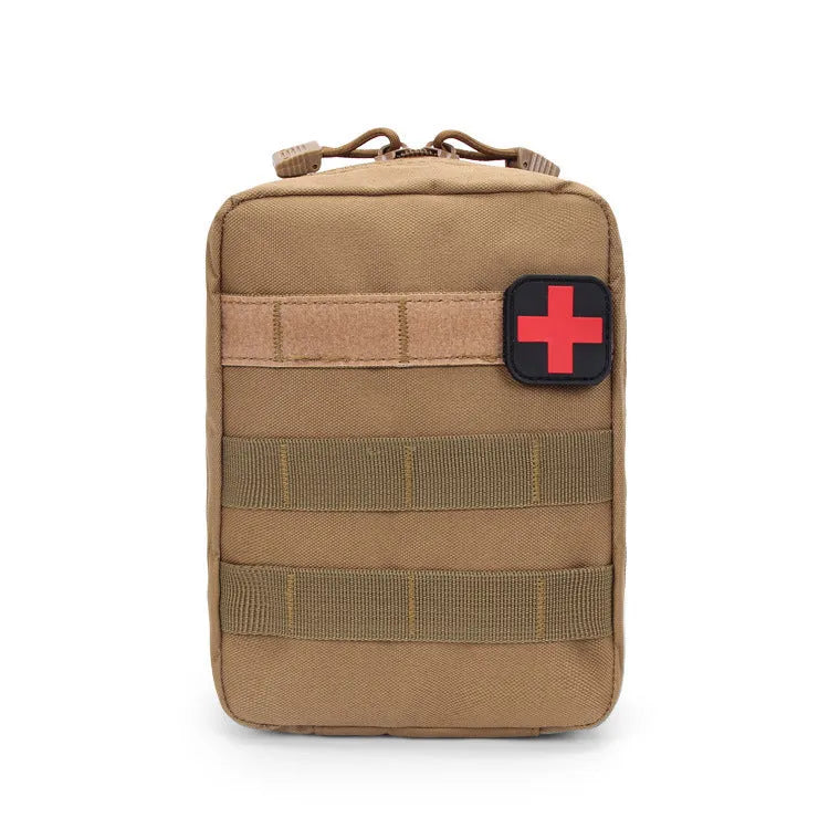 Tactical medical accessory bag in wear-resistant nylon with MOLLE webbing and Velcro closure