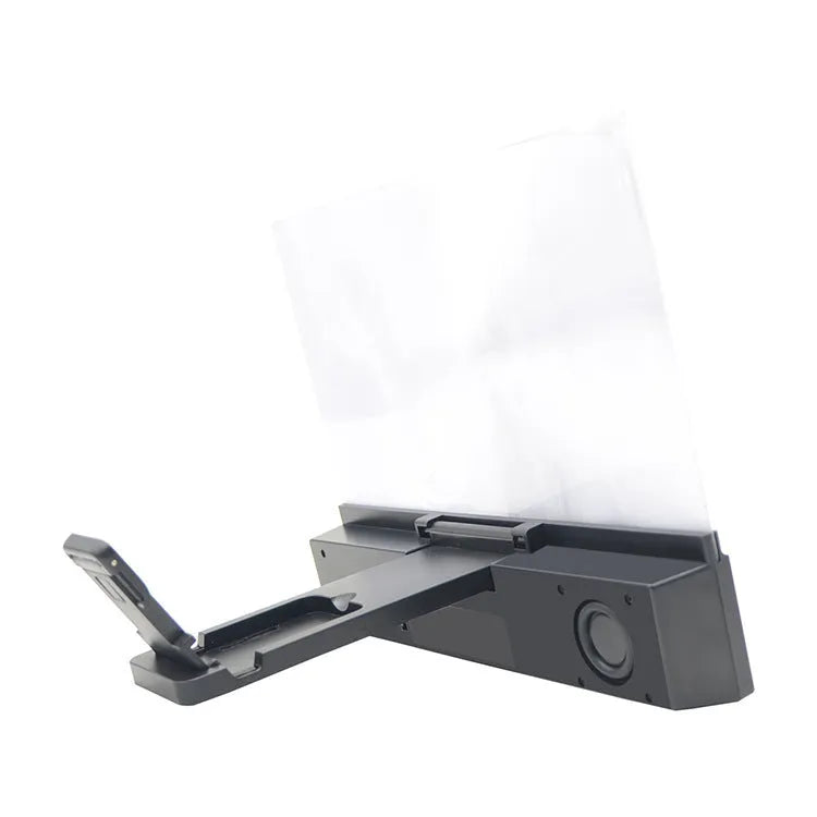 12-inch mobile phone screen amplifier with black ABS housing and a large acrylic lens.